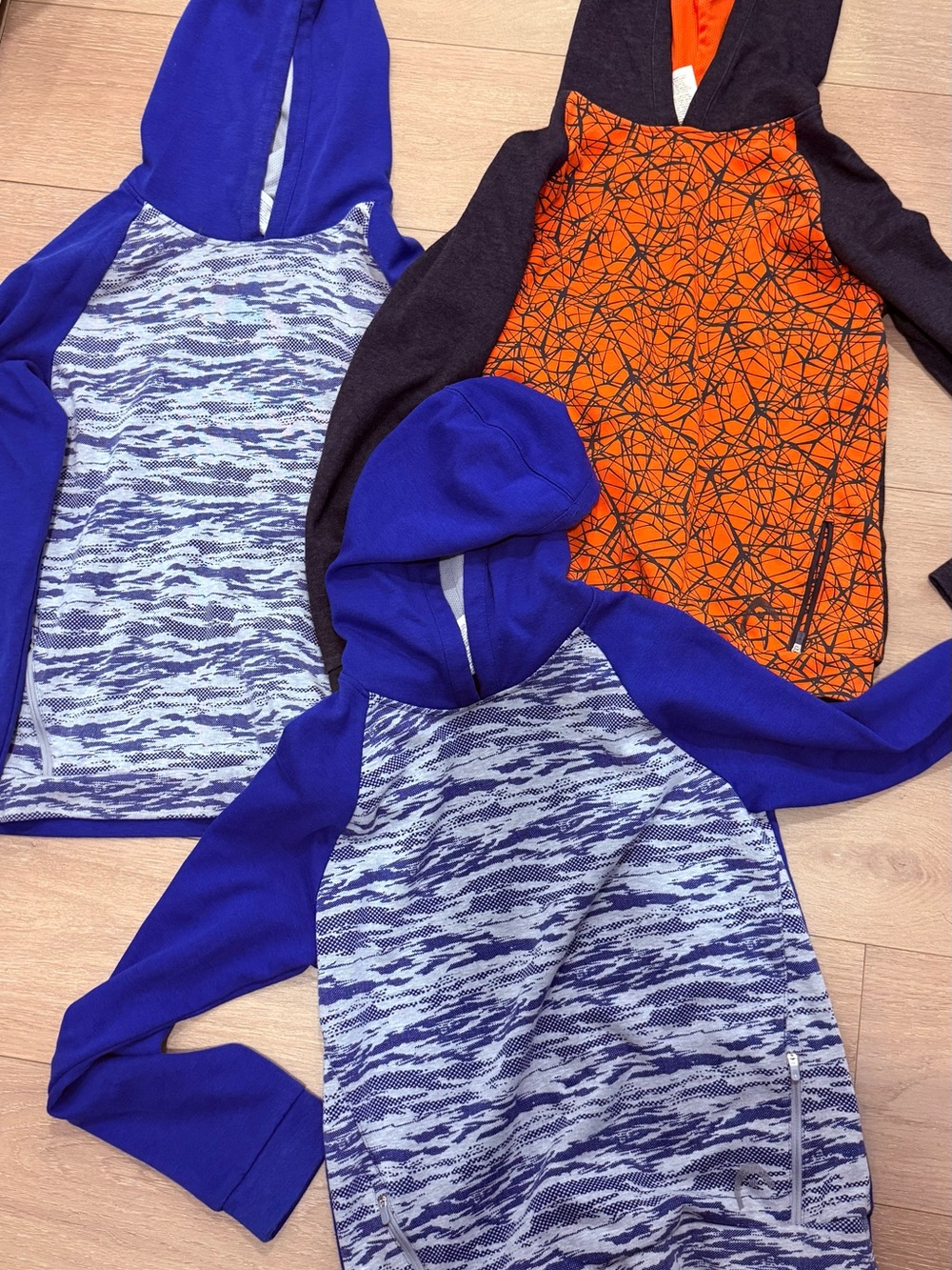 Kids Blue Hooded Active Pullover Shirt - Blue